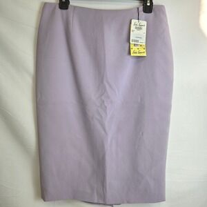 Luisa Spagnoli Silk Pencil Skirt, Pastel Purple, Size 44 Medium, New Flaw
